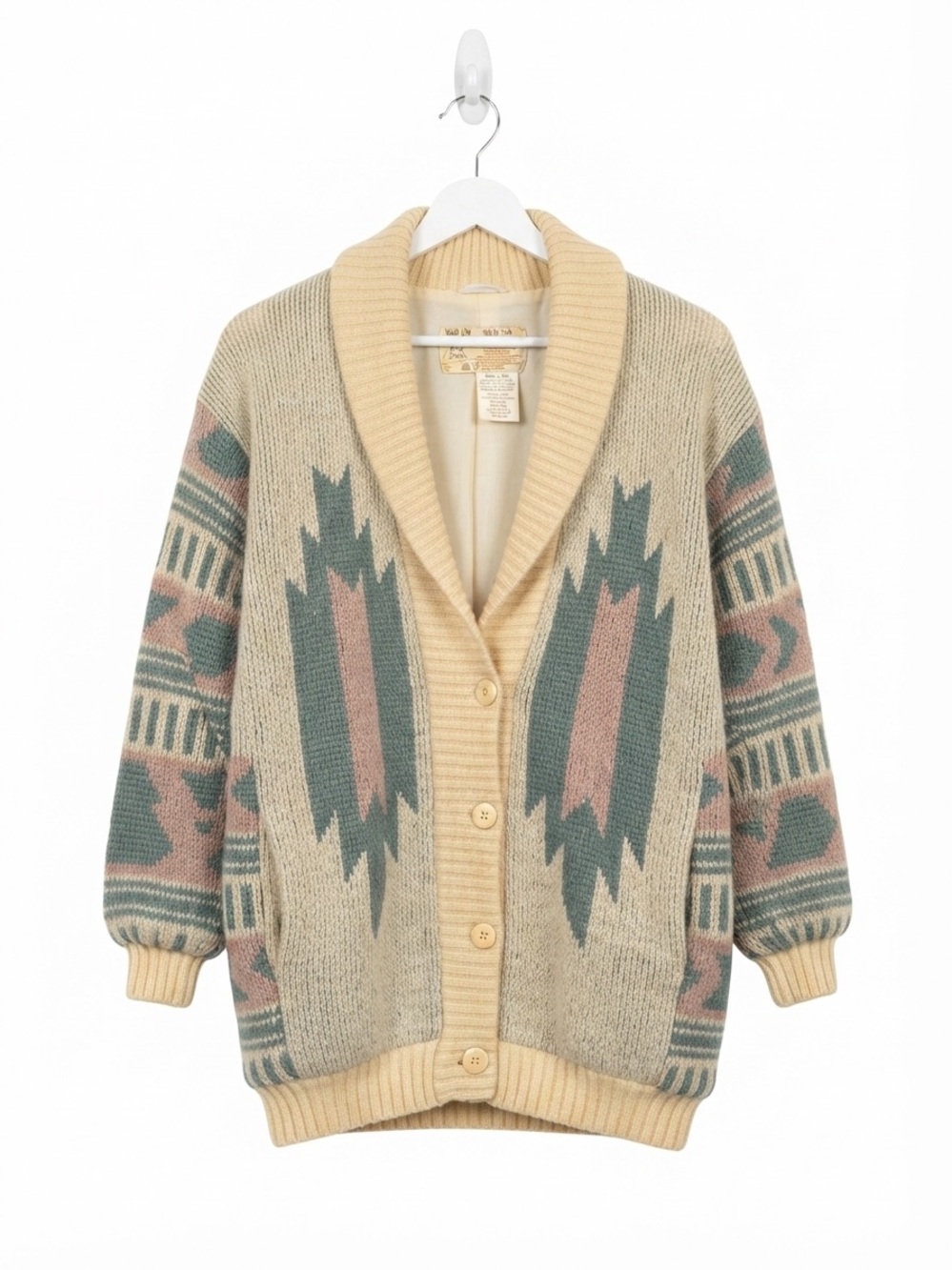 Vintage Hilda Ltd. Icelandic Wool Cardigan Gorpcore Cabin Core Oversized Small